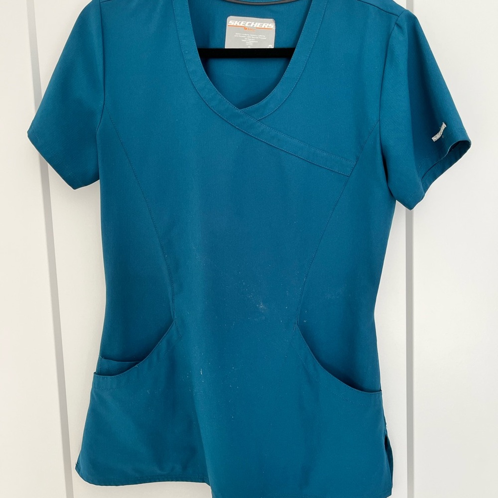 Skechers Women's Blue Scrub Top